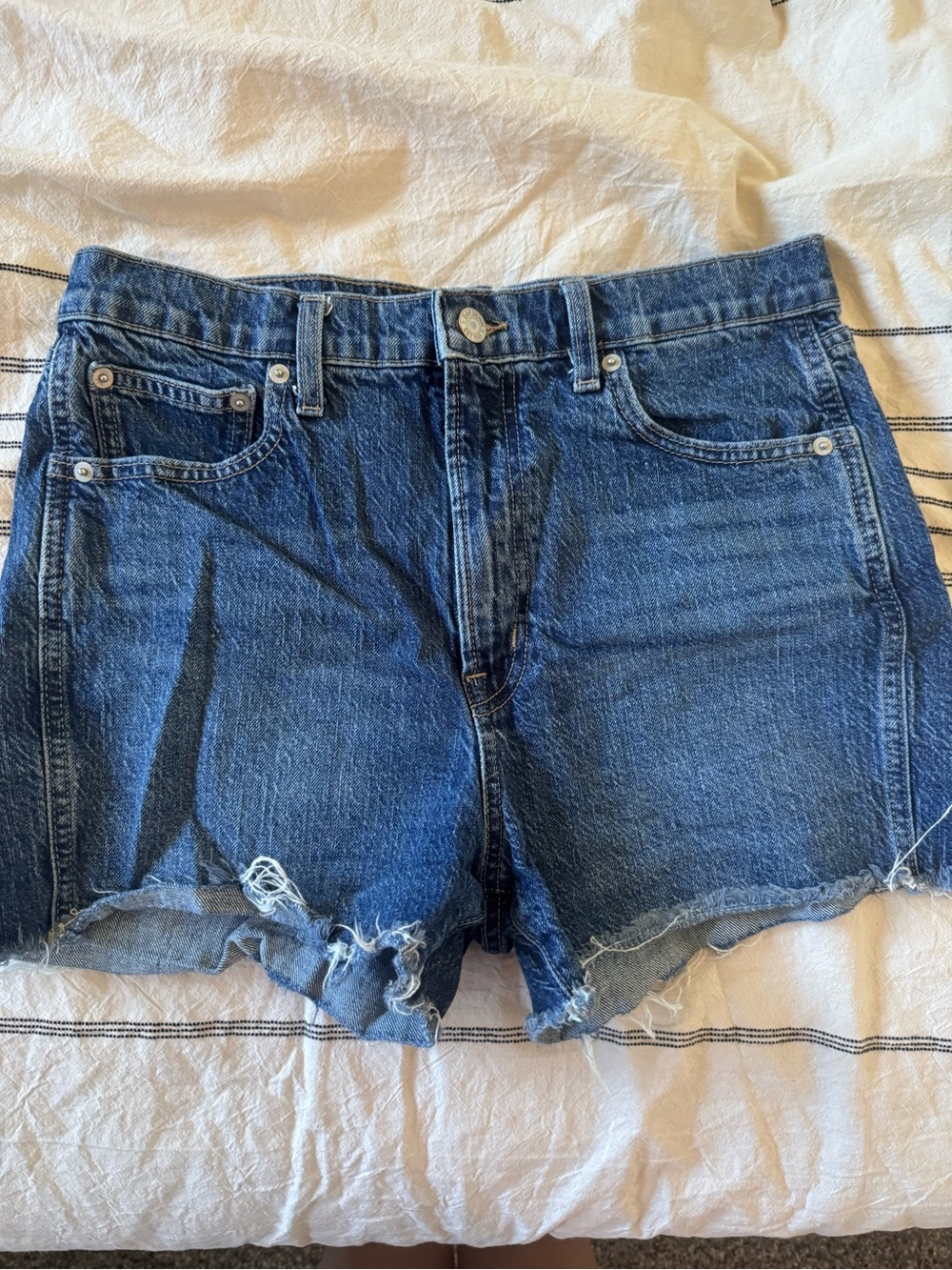 GAP Distressed Dark Blue Denim Cutoff Shorts